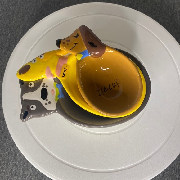 Kitchen 3 Ceramic Dog Measuring Cups Poshmark